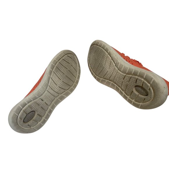 CROCS Womens Size 7 Orange Lace Tie Up Shoes Sneakers Lite Ride Pacer Coral - Picture 5 of 6